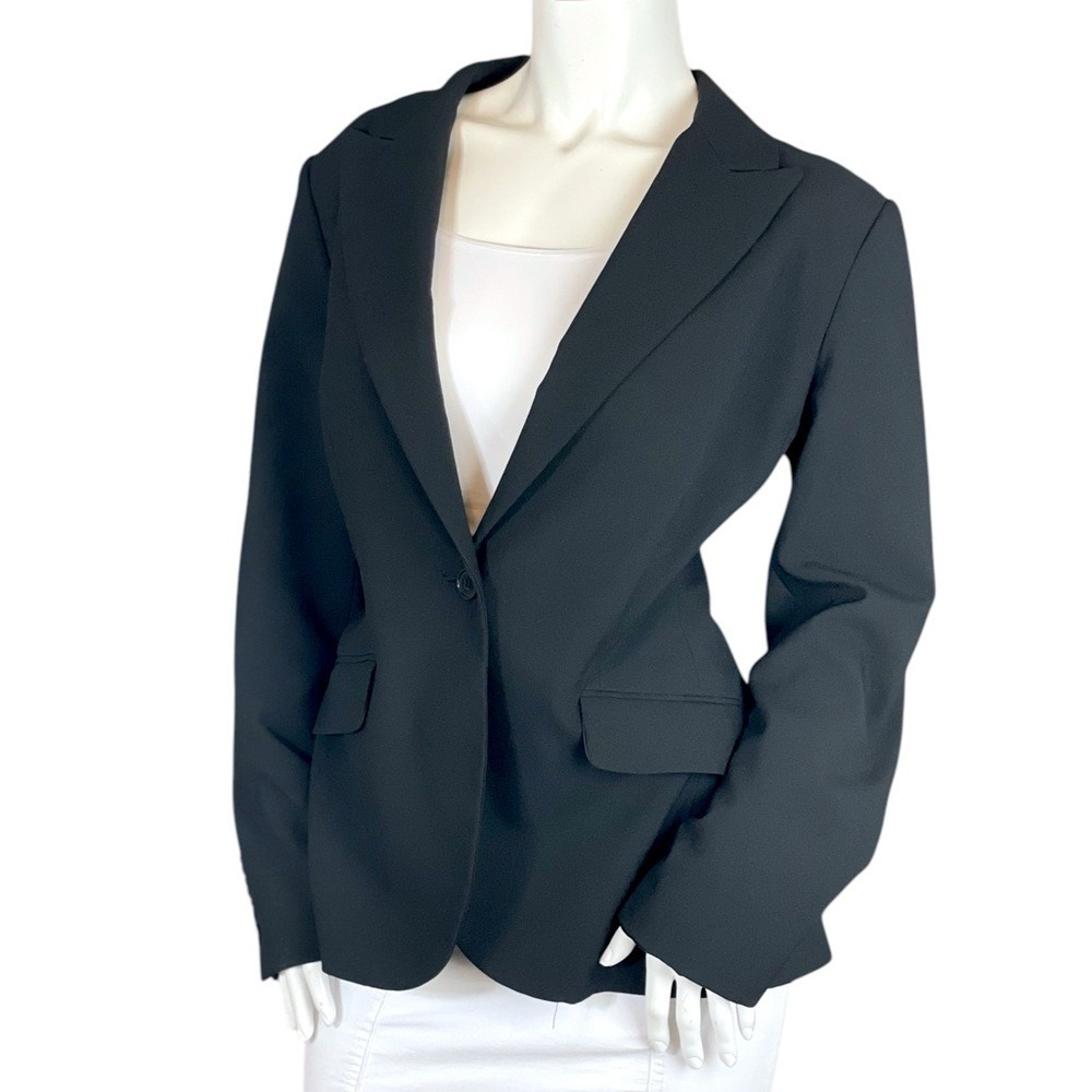 New York & Company | Stretch Collection Black Blazer Suit Jacket Deep‎ Neckline - Picture 8 of 8